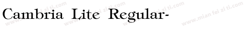 Cambria Lite Regular字体转换